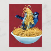 Bluejay aß Spaghetti Postkarte (Vorderseite)