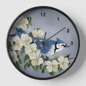 Bluejay Bird Wanduhr (Vorderseite)