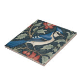 Bluejay Bird William Morris Stil RichBlue Jay Fliese (Seite)