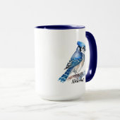Bluejay Blue Jay Bird Nature Art Tasse (VorderseiteRechts)
