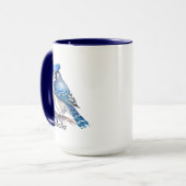 Bluejay Blue Jay Bird Nature Art Tasse (Vorderseite Links)