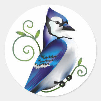 Bluejay Day Runder Aufkleber