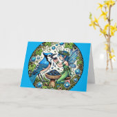 Bluejay Fairy Blue Jay Fairies Karte (Gelbe Blume)