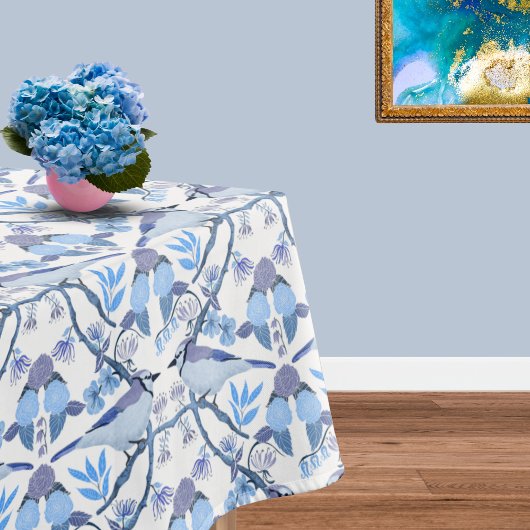 Bluejay Hydrangeas Botanical Peri Color 2022 Tischdecke