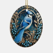 Bluejay mit Blueberries Personalisierter Ornament (Rechts)