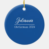 Bluejay mit Blueberries Personalisierter Ornament (Hinten)