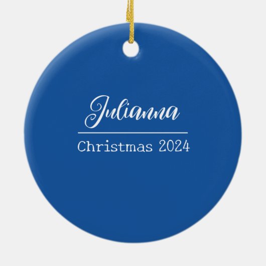 Bluejay mit Blueberries Personalisierter Ornament (Hinten)