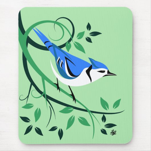 Bluejay über die Zweigniederlassung Baum Mousepad (Vorne)