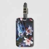Bluejay und Blume Gepäckanhänger (Vorderseite Vertikal)
