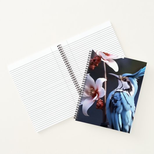 Bluejay und Blume Notizblock (Innenseite)