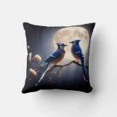 Bluejay Whisper – Tranquil Forest Songbird Art Kissen (Rückseite)