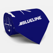 BLUELINE blaue Krawatte mit Skatemarks (Gerollt)