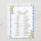 Bluelove you around the world Bridal game Card Einladung (Vorderseite)