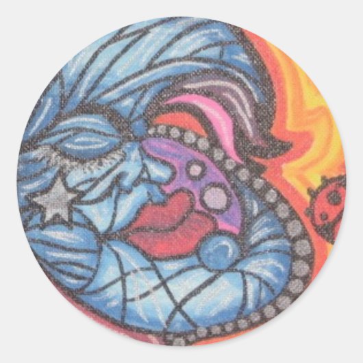 BlUeMoOn Runder Aufkleber (Vorderseite)