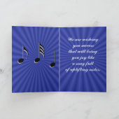 BlueMusicnote-Streifen beliebig anpassen Karte (Innenseite)