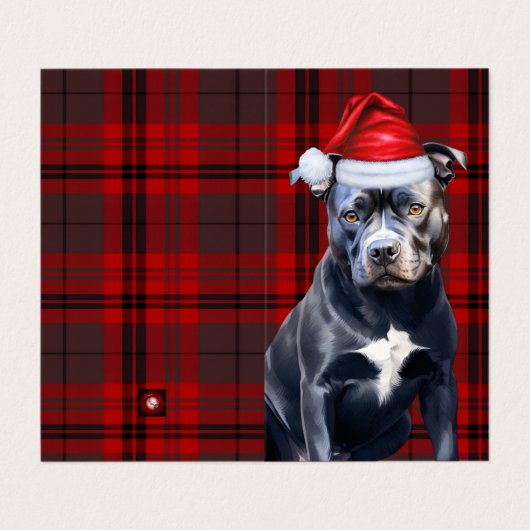 Bluenose Pitbull Dog Holiday Kariert Weihnachten (Außenseite Aufgefaltet)