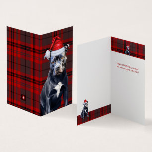 Bluenose Pitbull Dog Holiday Kariert Weihnachten