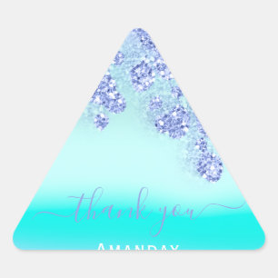 Blueocean Floral Triangle Glitzer Bridal BIRTHDAY Dreieckiger Aufkleber