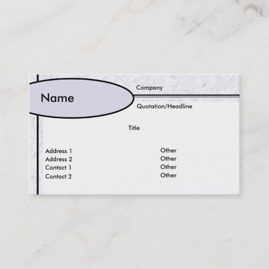 BlueOvalGravel, Visitenkarte (Vorderseite)