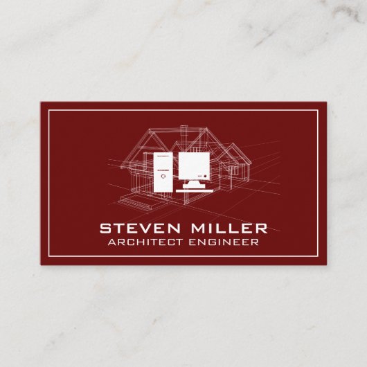 Blueprint | Architect Computer Visitenkarte (Vorderseite)