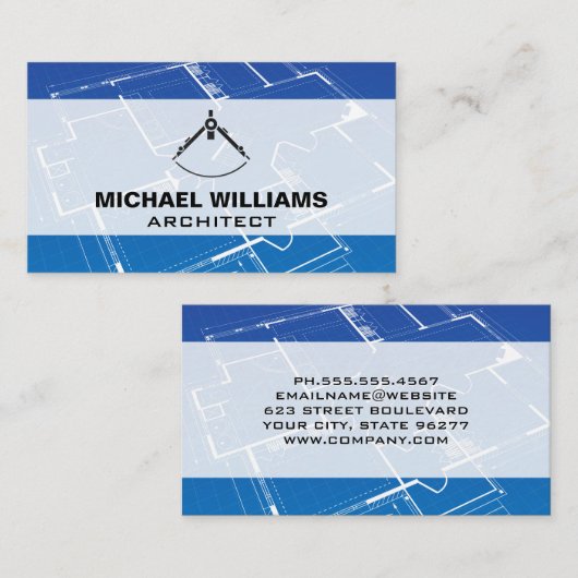 Blueprint | Architecture Compass Tool Visitenkarte (Vorne/Hinten)