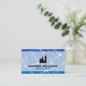 Blueprint | Architekt Gebäude Visitenkarte (Stehend Vorderseite)