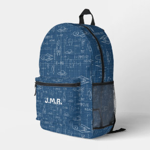 Blueprint Benutzerdefinierte Monogramm für die Wel Bedruckter Rucksack
