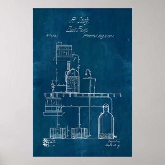 Blueprint-Bierfabrik Poster (Vorne)