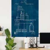 Blueprint-Bierfabrik Poster (Heimbüro)