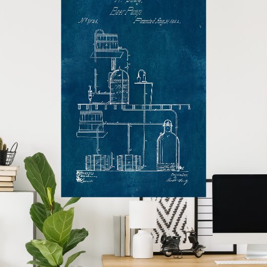 Blueprint-Bierfabrik Poster (Heimbüro)