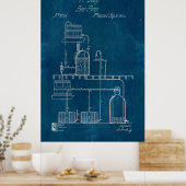 Blueprint-Bierfabrik Poster (Küche)