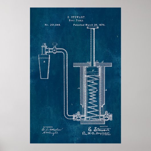 Blueprint-Bierpumpe Poster (Vorne)