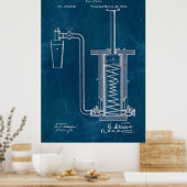 Blueprint-Bierpumpe Poster (Küche)