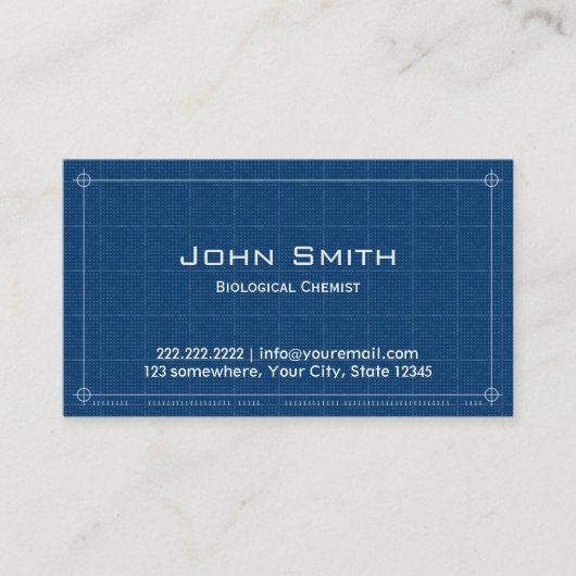 Blueprint Biological Chemist Business Card Visitenkarte (Vorderseite)