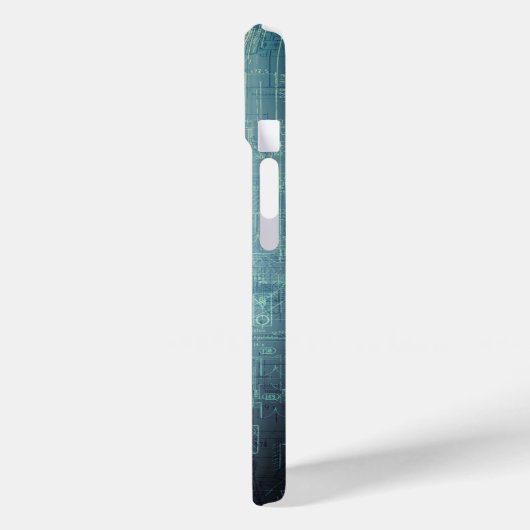 Blueprint - Blauästhetik Case-Mate iPhone Hülle (Rückseite / Links)