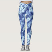 Blueprint Blue Diagonal Leggings (Vorderseite)