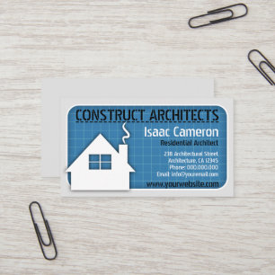 Blueprint Business Cards mit Beruflicher Architekt Visitenkarte