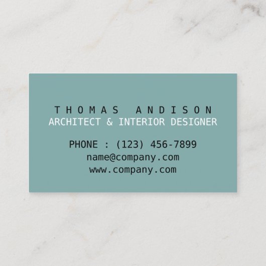 Blueprint Contractor Interior Designer Architect Visitenkarte (Rückseite)