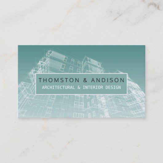 Blueprint Contractor Interior Designer Architect Visitenkarte (Vorderseite)