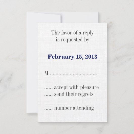 Blueprint "E" Wedding RSVP Karte (Rückseite)