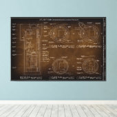Blueprint First U.S. ICBM Nuklear Missile c. 1962 Leinwanddruck (Insitu (Holzboden))