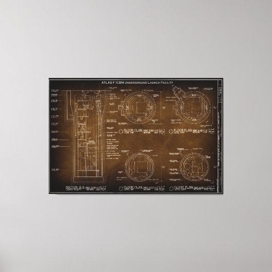 Blueprint First U.S. ICBM Nuklear Missile c. 1962 Leinwanddruck (Vorderseite)