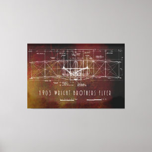 Blueprint für den ersten bemannten Flug Leinwanddruck