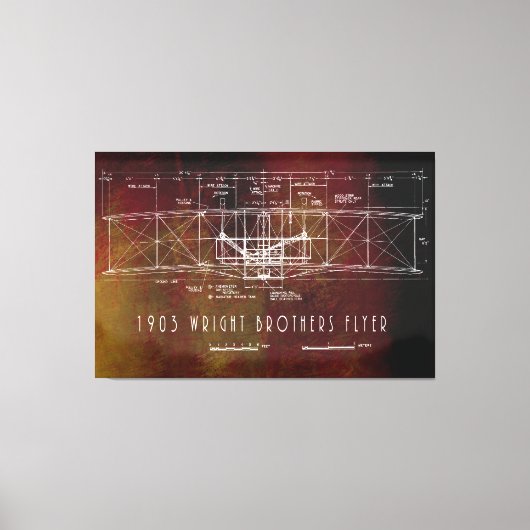 Blueprint für den ersten bemannten Flug Leinwanddruck (Vorderseite)