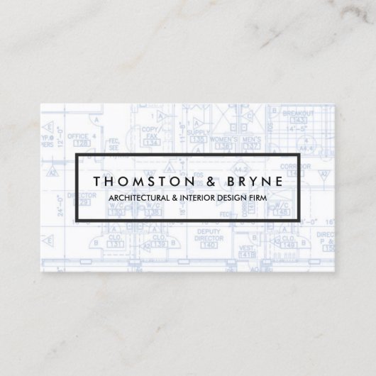 Blueprint für kommerziell Builder Architect Visitenkarte (Vorderseite)