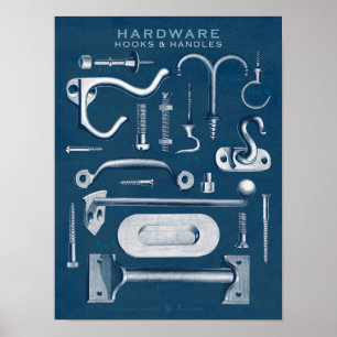 Blueprint für Vintage Hardware-Poster-Haken-Handle Poster