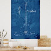 Blueprint Guitar Patent Poster (Küche)