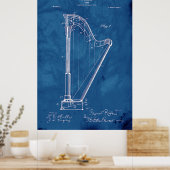 Blueprint Harp Patent Poster (Küche)