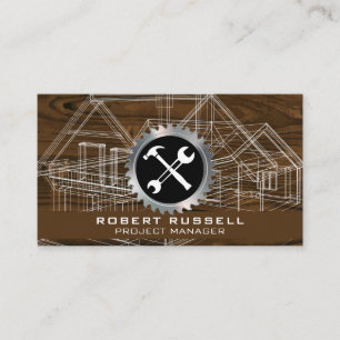 Blueprint Holzkörner-Rundsäge-Hammerschlüssel Visitenkarte