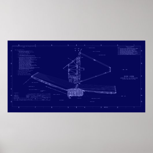 Blueprint James Webb Space Telescope Poster (Vorne)